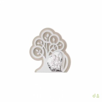 Quadro Dhome Árvore da Vida Anjos Pvd Prateado