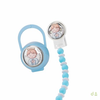 Set Dhome Porta & Corrente Chupeta  PVD PRATEADO