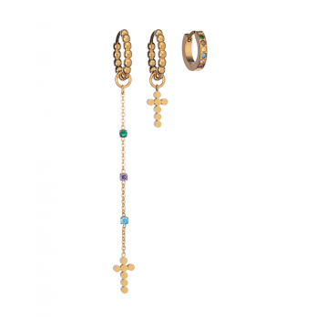 Brincos  Anjewels Beautiful Dour. Corr. Crucifixo