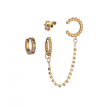 Brincos Anjewels  Beautiful Dour. Crist.Col. Corr.