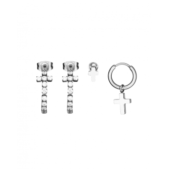 Brincos Anjewels  Beautiful Prat. Crucifixo Peq.