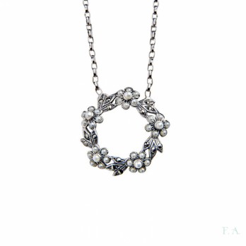 Colar FA Marcassites  PRATA E OURO 9K