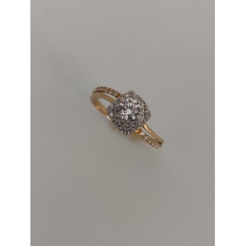 ANEL OURO 19K COM ZIRCÓNIAS