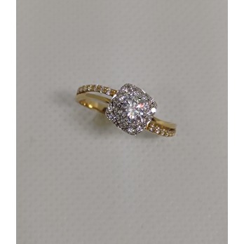 ANEL OURO 19K COM ZIRCÓNIAS