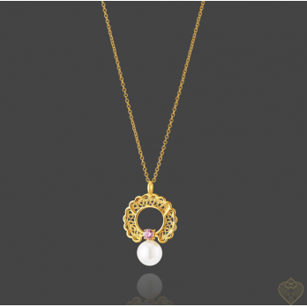 Colar Filigrana Saudade  PRATA DOURADA