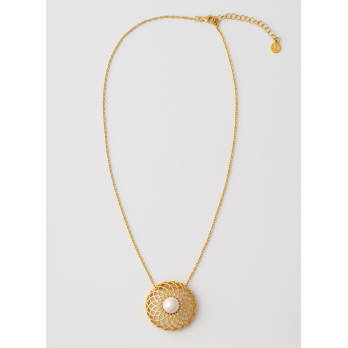 Colar Prata Dourada Majorica  Etna