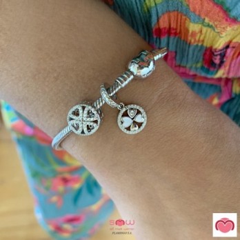 Conta SMW Trevo de 4 Folhas , PRATA