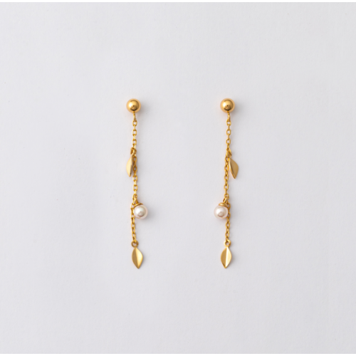 BRINCOS MAJORICA , ROMEA, PRATA DOURADA