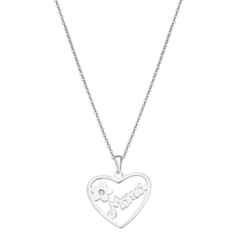 COLAR CORAÇÃO MAMA PRATA LOTUS SILVER