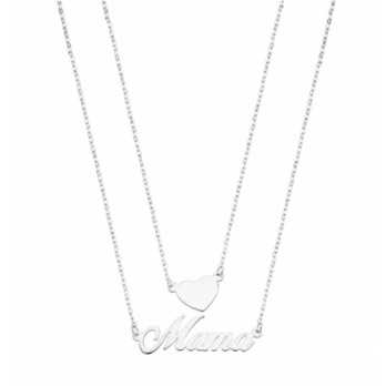 COLAR MAMA CORAÇÃO PRATA LOTUS SILVER