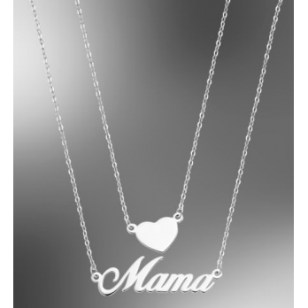 COLAR MAMA CORAÇÃO PRATA LOTUS SILVER