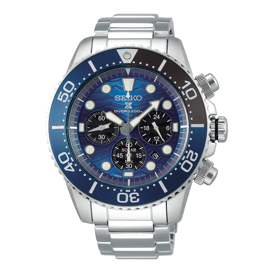 Relógio SEIKO Prospex SaveTheOcean Tubarão Crono Solar