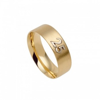 Aliança Bodas Prata Passion Gold 9k