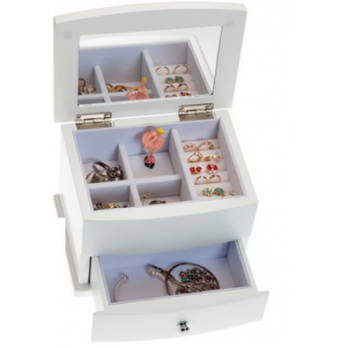 Guarda-Jóias Musical  BILAMINADO PRATA