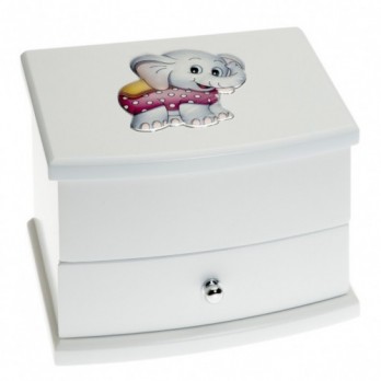 Guarda-Jóias Musical  BILAMINADO PRATA