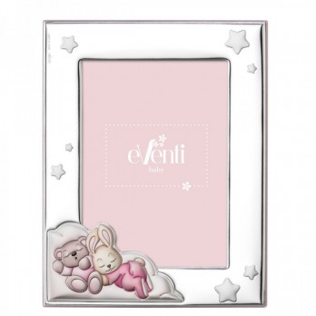 Moldura  Criança com Coelhos PVD/PRATEADO