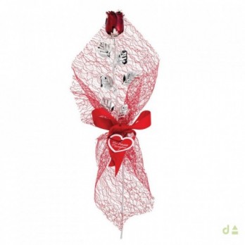 Bibelot Dhome -Rosa vermelho escuro PVD PRATEADO