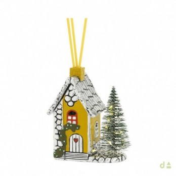 MINI CASINHA DE NATAL PERFUMADOR COM ÁRVORE DE LED  PVD PRAT