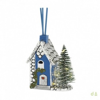 MINI CASINHA DE NATAL PERFUMADOR COM ÁRVORE DE LED  PVD PRAT