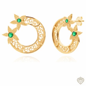 Brincos Filigrana Saudade  PRATA DOURADA