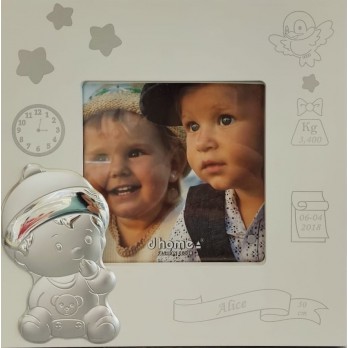 Moldura Dhome XXL Nascimento Bebé  BILAMINADO PRATA