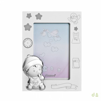 Moldura Dhome Nascimento Bebé BILAMINADO PRATA